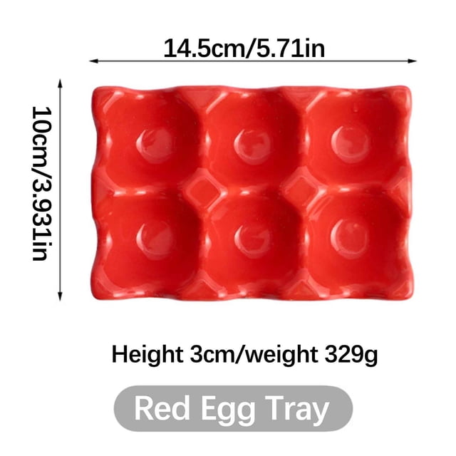 Xihbxyly Bandeja de Cerámica para Huevos, Diseño Escandinavo, Organizador Antideslizante para Refrigerador, Mantiene Los Huevos Frescos y Estables, Uso Diario En La Cocina, Esencial para La Familia.