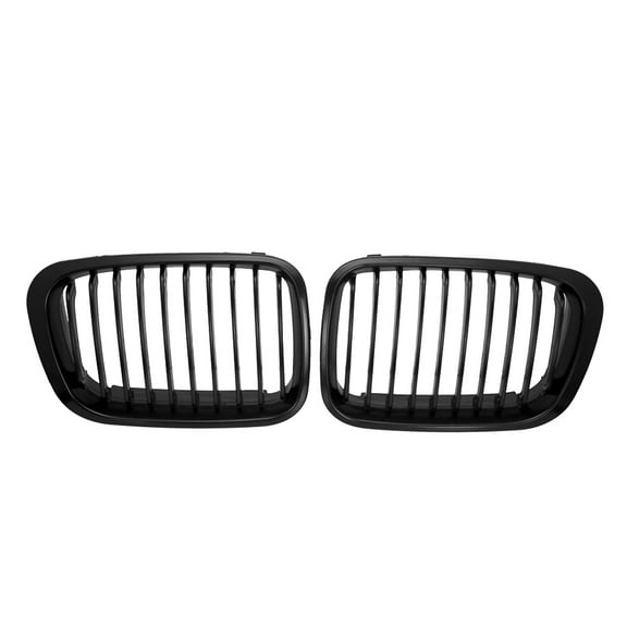 Astra Depot Pair Matte Black Front Upper Kidney Grille Grill for BMW E46 Sedan 3-Series 323i 328i 330i 325i 1998-2001