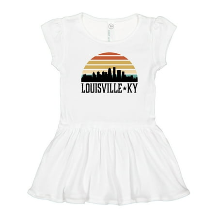 

Inktastic Louisville Kentucky Skyline Retro Sunset Girls Toddler Dress