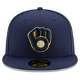 thumbnail image 2 of Men's New Era Navy Milwaukee Brewers Home Authentic Collection On-Field 59FIFTY Fitted Hat, 2 of 5