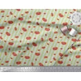 thumbnail image 2 of Soimoi Blue Cotton Cambric Fabric Stripe & Tomato Vegetable Print Fabric by the Yard 42 Inch Wide, 2 of 3