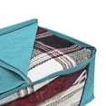 thumbnail image 4 of 1 caja de almacenamiento de tela no tejida de gran capacidad para ropa, colcha, manta, ropa de cama, organizador plegable a prueba de humedad, color azul, 4 of 8