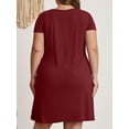 thumbnail image 2 of Cuteduck Womens Plus Size Dress Criss Cross V Neck Short Sleeve Summer Casual Dress 1X-5X, 2 of 9