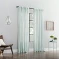 thumbnail image 4 of Archaeo Stonewashed Stripe 100% Cotton Buttoned Back Tab Curtain, 50"x84", 50"x84", Spa Green, 4 of 7