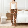 thumbnail image 4 of Wukai cute gnome Pumpkin Women Pajama Pants Comfy Stretch Drawstring Palazzo Wide Leg Lounge Pant Comfy Sleepwear Yoga Pants-Medium, 4 of 6