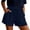 *Navy, variant on ClodeEU Women's Linen Blend Drawstring Shorts with Pockets ,Pleated Elastic Waist Casual Bottoms Green,Womens Plus L