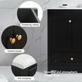 thumbnail image 5 of 48’’ Bathroom Vanity with Ceramic Sink Combo, Modern Bathroom Cabinet with 2 Soft-Close Drawers & 4 Doors, Spacious Storage Cabinet, Black, 5 of 9