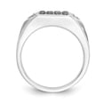 thumbnail image 2 of 14K White Gold Ring Band Men's Diamond Round Black and, Size 5, 2 of 5