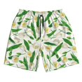 thumbnail image 3 of Uemuo Tulips Flowers Pattern Men's Swim Trunks Hawaiian Beach Bathing Suit Swimsuits Beach Quick-Dry Shorts with Pockets-Medium, 3 of 9