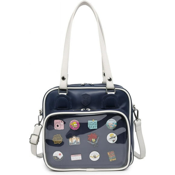 TRAHOO-Leather Ita Backpack Crossbody Bag Messenger Purse JK Uniform Shoulder Bags for Anime Pins Display