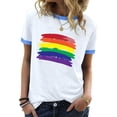 thumbnail image 4 of Blusas para Mujeres Casual, Estampado de Manga Corta Cuello Redondo Top Hecho de 95% Poliéster 5% Spandex para el Uso Diario de Verano, Tops Cortos para Mujeres, 4 of 4