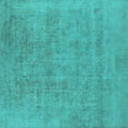 thumbnail image 1 of Ahgly Company Machine Washable Indoor Square Oriental Turquoise Blue Industrial Area Rugs, 8' Square, 1 of 4