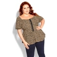 thumbnail image 1 of City Chic Women's Plus Size Quirky Print Top - Cheetah, 1 of 5