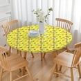 thumbnail image 3 of Yellow Cartoon Unicorn Rainbow Heart Pattern Round Fitted Tablecloth with Elastic Edge,Dining Table Cover Waterproof,Outdoor Round Tablecloth for Camping,Dining,Indoor and Outdoor, 3 of 7