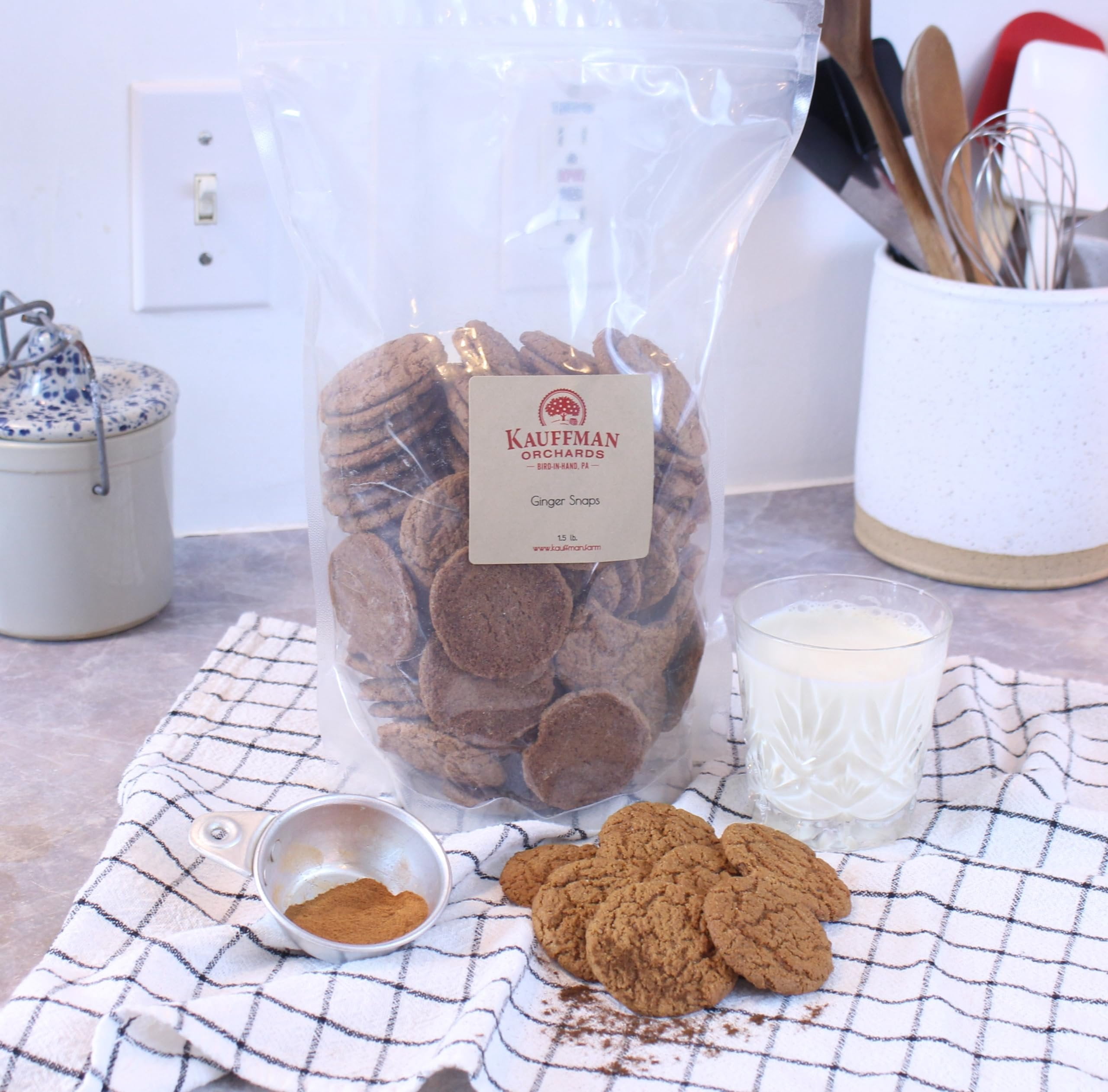Kauffman Orchards Ginger Snap Cookies, Bulk 1.5 Pound Bag