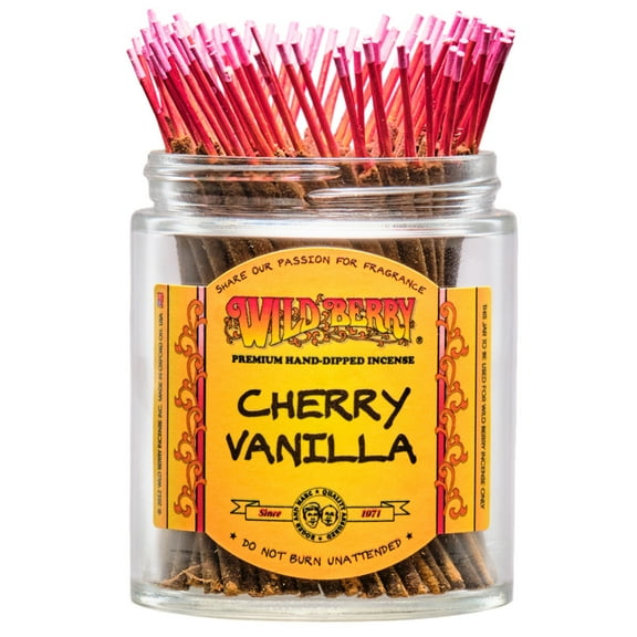 100x Wild Berry Shorties 4" Incense Sticks - Cherry Vanilla - USA Made Hand Dipped Wildberry