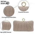 thumbnail image 3 of Bolso de mano con purpurina dorada para mujer, utilizado para bolsos plisados para vestidos de noche en fiestas de bodas, con anillos de diamantes de imitación, 3 of 6