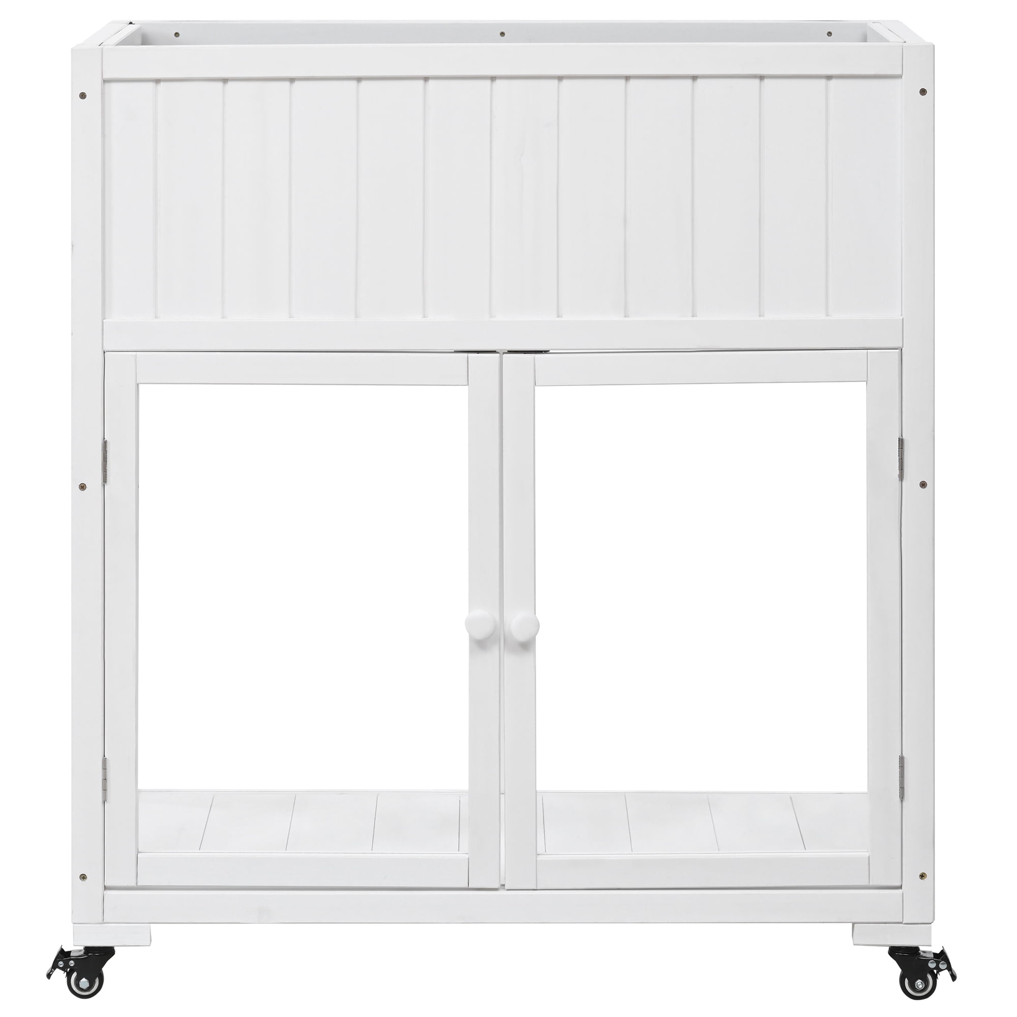 MAYEERTY 35.4" Compact Patio Cold Frame Greenhouse with Raised Bed and Wheels – Mini Wood Garden Planter with Drainage Liner for Indoor & Outdoor Use