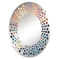 Designart "Pastel Aqua Skies I" Clouds Polka Dot Round Wall Mirror