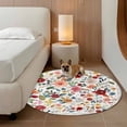 thumbnail image 2 of Watercolor Flowers Round Area Rug 5Ft Washable Circle Rugs for Living Room Bedroom, Farmhouse Spring Floral Botanical Non-Slip Carpet Floor Mats Indoor Outdoor Carpet Runner Aesthetic Home Decor, 2 of 8