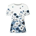 thumbnail image 4 of Otvok Womens Spring and Summer Printed Casual Pullover Short Sleeve Plus Size Blouses, 4 of 6