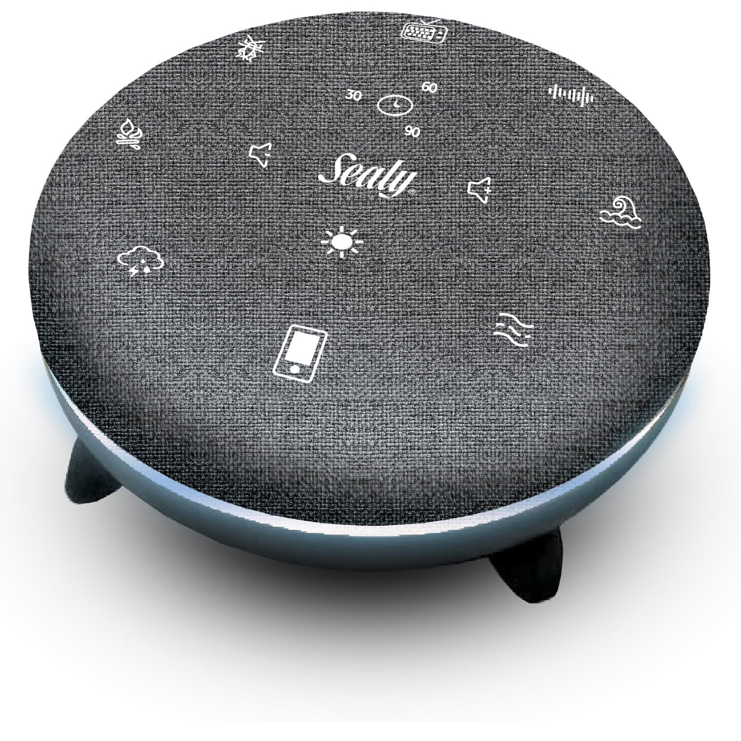 Sealy Bluetooth Wireless Fabric Sleep Speaker, Adjustable Mood Lighting
