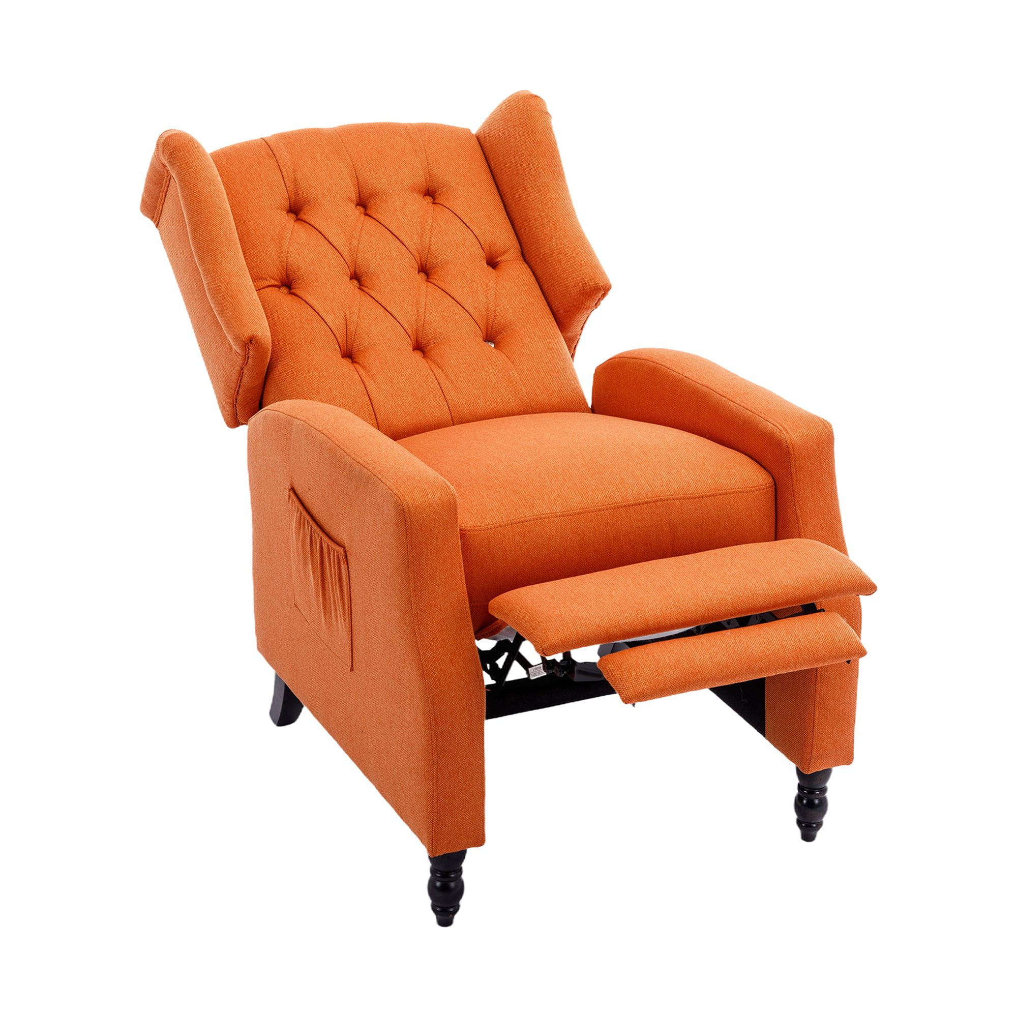 Kadyn Massage Recliner Chair, Fabric Recliner Sofa Home Theater Seating, Single Sofa Armchair Easy Lounge for Living Room, Orange