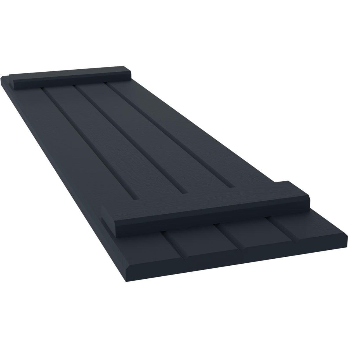 Ekena Millwork 14"W x 65"H Americraft Four Board (2 Batten) Exterior Real Wood Joined Board-n-Batten Shutters (Per Pair), Starless Night Blue
