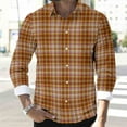 thumbnail image 6 of YFNNUP Mens Plaid Shirt Casual Button Down Flannel Shirts Long Sleeve Work Tshirt Lightweight Beach T-Shirts Coffee XXL, 6 of 9