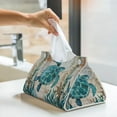 thumbnail image 5 of Goofa Watercolor Sea Turtle Pattern Triangle Square Tissue Box Cover, Modern PVC Leathe Facial Paper Holder,Decorative Holder/Organizer for Bathroom Vanity Countertop, 5 of 9