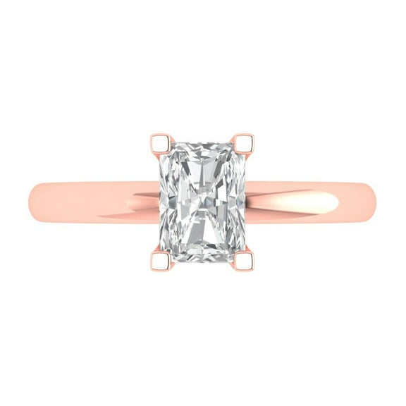 Solitaire Engagement Ring for Women - 1ct Moissanite in 18K Rose Gold Promise Ring