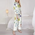 thumbnail image 3 of Yiaed Wildflowers Print Pajamas Women's Long Sleeve Sleepwear Soft Button Down Loungewear Pjs Lounge Set Nightwear Womens Pajama Pants-X-Large, 3 of 7