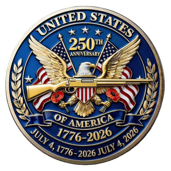 Superior-Grade 250 Years of Greatness Commemorative Coin - Durable American Anniversary Coin for Collectors, Patriotic Displays, and Historical Gifting