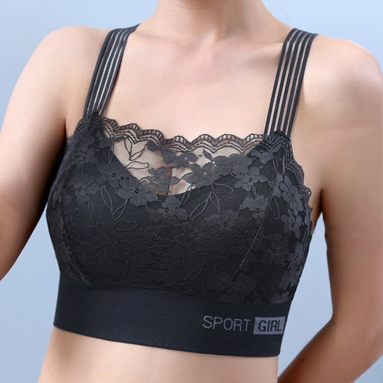 EHQJNJ Sports Bras Women'S New Lace Back Women'S Chest Wrap Large Chest Pad  Small Chest Anti Light Backing and Bra Long Line Bras Women Plus Size