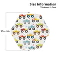thumbnail image 3 of Pofeuu Cartoon Monster Trucks Print Leather Coasters Set of 6, Round Cups Mugs Mat Pad for Home Kitchen Heat Resistant Drink Coasters,Hexagon, 3 of 7