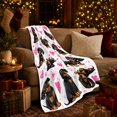 thumbnail image 3 of Adorable Dachshund Dog Hearts, Playful Pet Portrait Pattern, Warm Flannel Blanket for Living Room and Bedroom, Dog Lovers Just Because Gift, Pet Lover Home Decor, 3 of 9