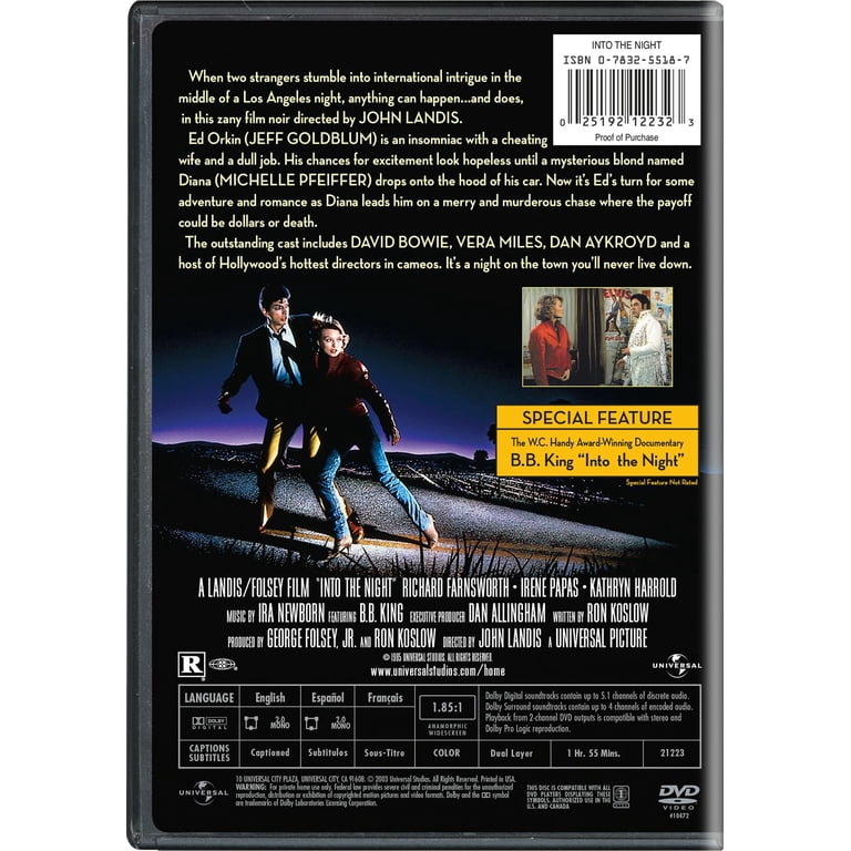 Universal Studios, Into the Night DVD, Comedy, Action, Thriller