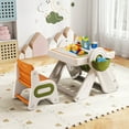 thumbnail image 2 of Costway 6-in-1 Multi-activity Children Table & Chair Set with Pen Slot, Storage Baskets Orange, 2 of 10