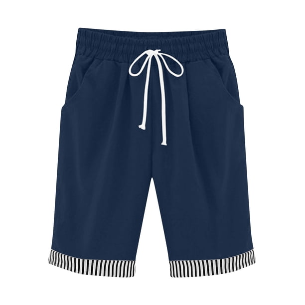 Pantalones Sueltos de Pierna Ancha para Mujeres Pantalones Cortos Sueltos Elásticos Casuales Pantalones de Pierna Ancha Recta con Bolsillo