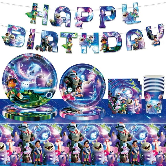 Elio birthday party decoration supplies, Elio party supplies include Elio birthday banners, tablecloths, plates, napkins, cups, cutlery, Elio party decorations for girls and kids