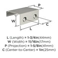 thumbnail image 3 of Amerock Streamline Tab 1-3/4 inch (44mm) Length Satin Nickel Cabinet Finger Edge Pull, 10 Pack, 3 of 4