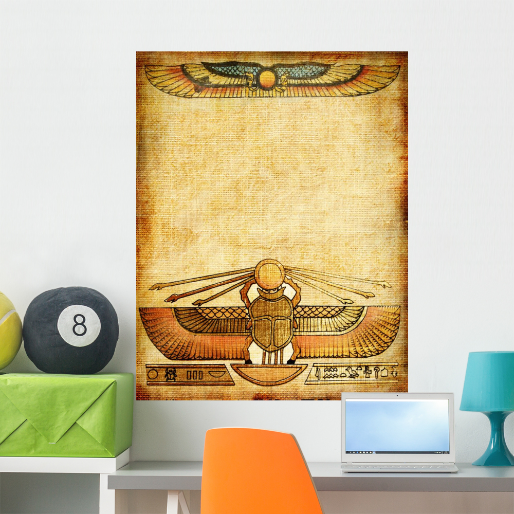 Old Paper with Egyptian Wall Mural by Wallmonkeys Peel and Stick ...