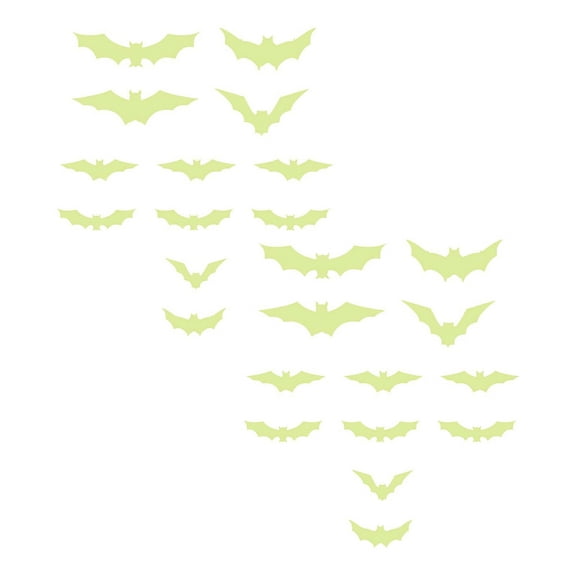 Glow in The Dark Halloween Bat Decals - 3D Luminous Self-Adhesive Wall Stickers for Scary Party Decor - Peel & Stick Window Clings for Indoor/Outdoor Spooky Decorations