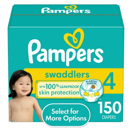 Pampers Swaddlers Diapers, Size 4, 150 Count (Select for More Options)