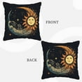 thumbnail image 7 of DouZhe Velvet Decorative Throw Pillow Covers Set of 2, Soft Square Cushion Cover with Invisible Zipper Fantasy Moon Sun Face Printing, 16"x16", 7 of 7