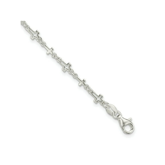 FJC Finejewelers 925 Sterling Silver Cross Link Bracelet 7.5 Inches x 4.15 mm