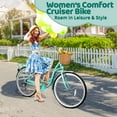 thumbnail image 2 of Gaonala 26 inch Cyan Cruiser Bike for Women with Basket  7-Speed Hybrid Beach City Commute Bicycle, 2 of 7
