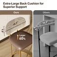 thumbnail image 3 of Summit Living Counter Height Bar Stool with Back, 24.8" Modern PU Upholstered Bar Chair with Metal Frame, Brown, 3 of 6
