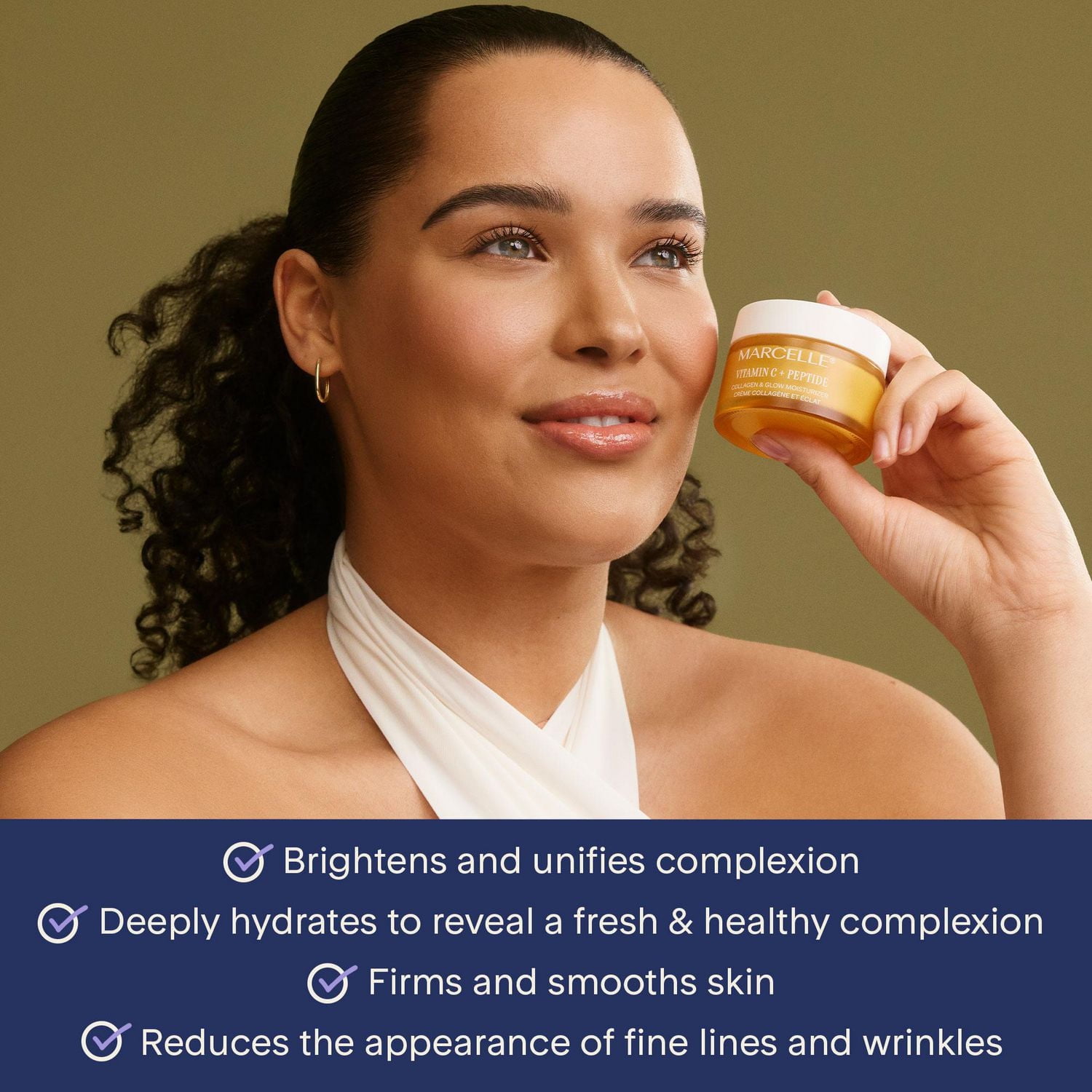 Marcelle Crème de jour et nuit collagène et éclat vitamine C + peptide, 50 ml