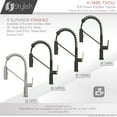 thumbnail image 3 of Stylish Tivoli One-Handle Brushed Stainless Steel Pull Down Kitchen Faucet Height 16¾" K-149S, 3 of 14